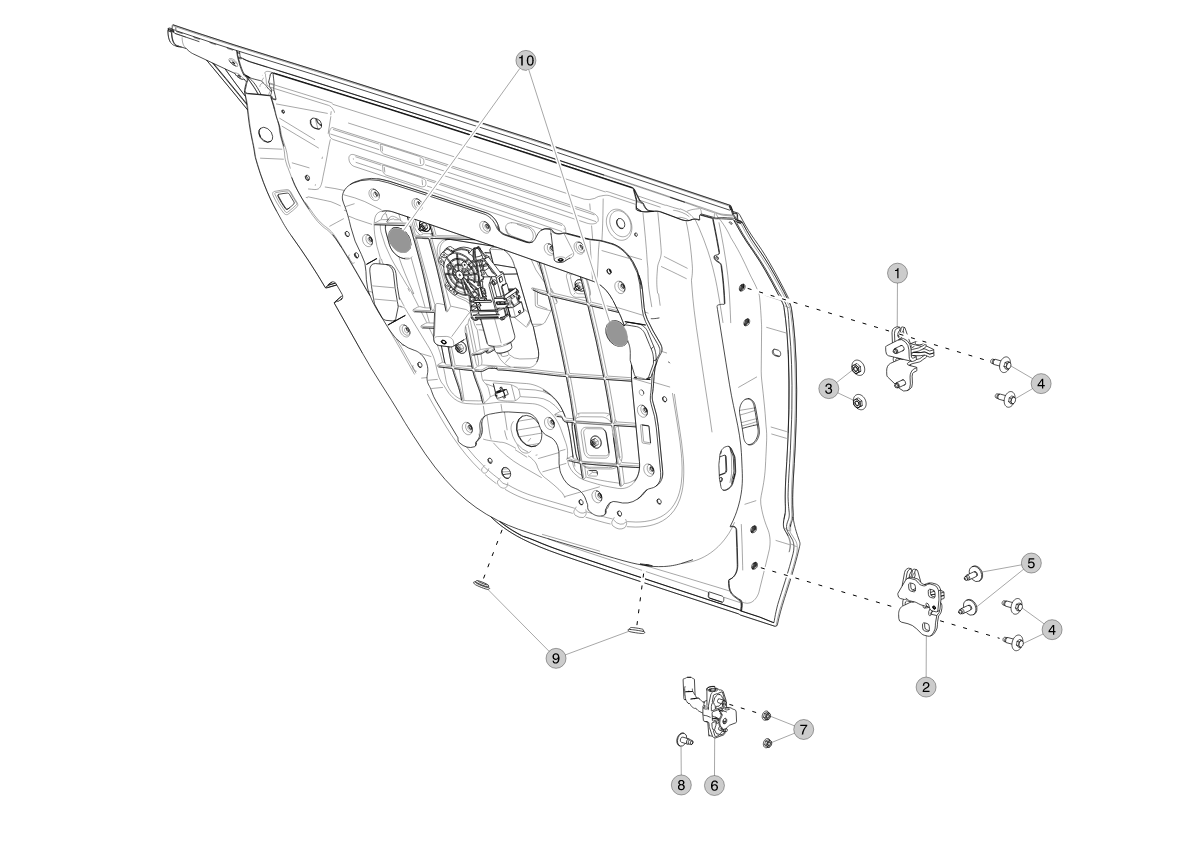 Rear Door Hinges and Fittings